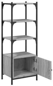 3 szintes szürke sonoma szerelt fa könyvespolc 41x30x109,5 cm
