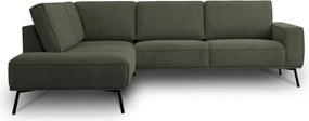 Sötétzöld zsenília sarokkanapé (bal oldali-L alakú) Amsterdam – Scandic