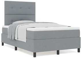 Boxspring Ágy Matraccal Világosszürke Kis Kétszemélyes Szövet