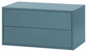 Boxie 2 fiókos fali szekrény 40x80x37 cm petrol kék
