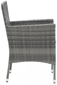 vidaXL 7 részes szürke polyrattan kerti étkezőgarnitúra párnákkal
