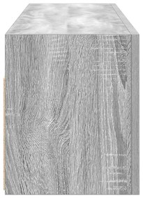 szürke sonoma szerelt fa fali fürdőszobaszekrény 100x25x30 cm