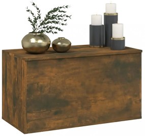füstös tölgy színű szerelt fa tárolóláda 84 x 42 x 46 cm