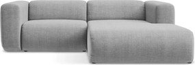 Világosszürke sarokkanapé (jobb oldali-heverő résszel) Ekahi – Makamii