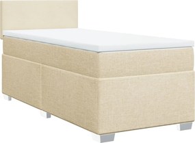 vidaXL krémszínű szövet rugós ágy matraccal 100 x 200 cm
