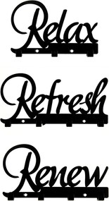 Relax 3 db-os fürdőszobai törölközőtartó szett