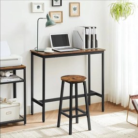 VASAGLE étkezőasztal szett, bárasztal és bárszékek, 100x40cm, rusztikus barna és fekete színben