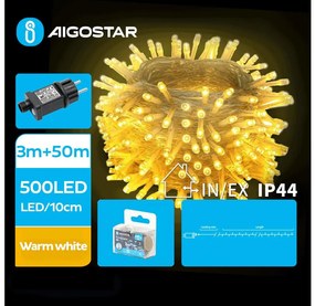 Aigostar B.V. Aigostar - LED Karácsonyi kültéri lánc 500xLED/8 funkció 53m IP44 meleg fehér AI1380