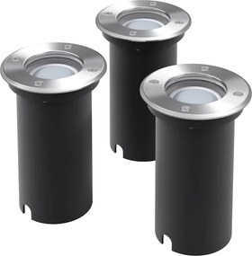 vidaXL 3 db kerek kültéri talajba építhető LED lámpa