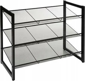 Fém cipőtartó polc fekete 9 pár