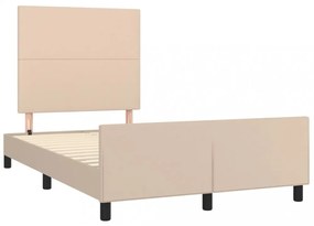 cappuccino színű műbőr ágykeret fejtámlával 120x200 cm