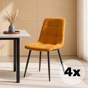 Avenberg ARDEN Étkezőszék szett - 4db, sárga