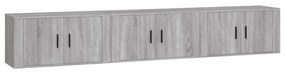 3 db szürke sonoma falra szerelhető TV-szekrény 80x34,5x40 cm