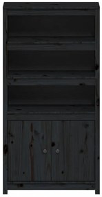 fekete tömör fenyőfa magasszekrény 80 x 35 x 154 cm