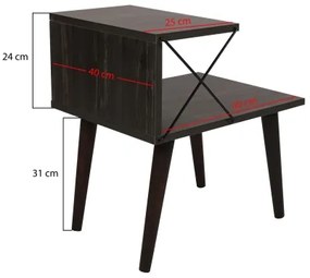 Éjjeliszekrény CROSS 55x50 cm barna