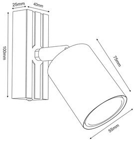 Fali spotlámpa TERRA 1xGU10/8W/230V fehér/tölgy