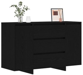 Fekete Tölgy Oldalszekrény 120x41x75 cm Műanyag Fa