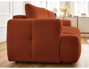 Téglavörös kinyitható-tárolóhelyes kanapé 251 cm Fuji – Bobochic Paris