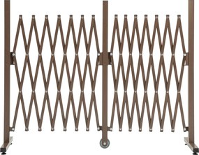 Outsunny Állítható Ollókapu Kerti Kerítés 52-405cm Alumínium Sötétbarna H103.5cm | Aosom