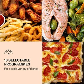 Klarstein Vigor Air, forrólevegős fritőz, 1800 W, 30 l, 18 program, felső és alsó fűtés