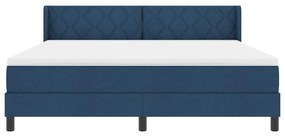 Boxspring ágy matraccal Kék 180 x 200 cm Szövet és Mérnöki Fa