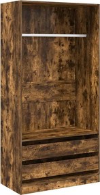 vidaXL füstös tölgy színű szerelt fa ruhásszekrény 100 x 50 x 200 cm