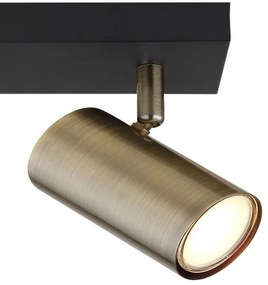 Globo 57911-3M - ROBBY 3xGU10/35W fekete/messing spotlámpa 230V