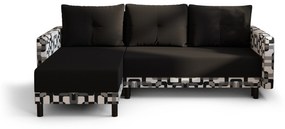 Sarok ülőgarnitúra Glimmer L (sötétbarna + fehér + fekete) (B). 1057131