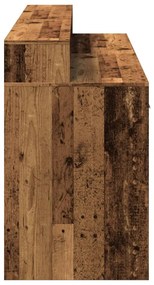 antik fa színű szerelt fa íróasztal LED-ekkel 160 x 55 x 91 cm