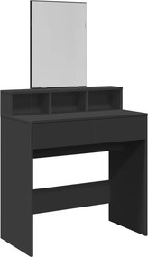 vidaXL fekete fésülködőasztal tükörrel 80 x 41 x 144,5 cm