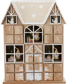 Santa´s house adventi naptár LED fényekkel barna, 29 x 7 x 37 cm