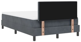 Boxspring Ágy Matraccal Sötétszürke Kicsi Kétszemélyes Bársony