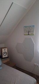 Bilnora extra sűrű Hatszögletű öntapadós hátoldalú filc hangszigetelő panel nappaliba 9mm Vastag 50*50 cm - 01 Fehér , 50x50x0,9cm