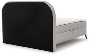 Világosszürke ágyneműtartós boxspring ágy 160x200 cm Ornes – Ropez