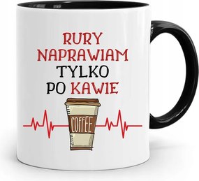 Fekete Bögre Ajándék Vízvezeték Szerelőnek Csak Kávé Után, fényképes nyomattal