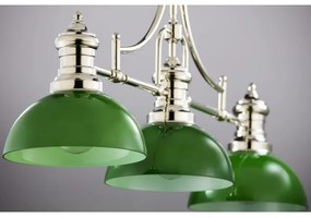 Jupiter 2072 - PLATINO rúdon szerelt csillár 3xE27/15W/230V zöld/fényes króm