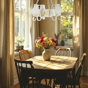 Brilagi - Láncos csillár QUEEN 3xE14/40W/230V bükk/krémszínű