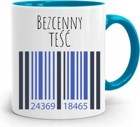 Kék Bögre Ajándék Apósnak Felbecsülhetetlen Értékű Após fényképes nyomattal