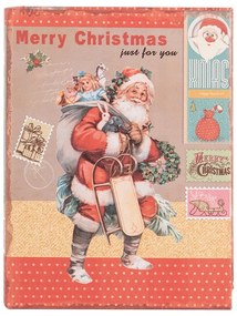 Télapós könyv alakú vintage fa tároló doboz szett 3 részes Merry Christmas Just for you