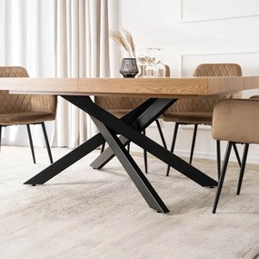 HAMPTON bővíthető asztal 160-240 cm arany tölgy/fekete