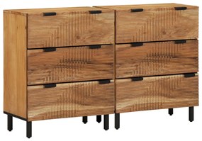 Szekrények 2 db Barna 60x33x75 cm Tömör Fa Akác