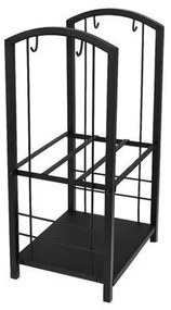 Fához való kosár kandallószerszámokkal 30x40x73 cm fekete