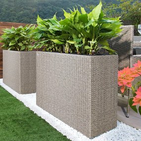 Casaria® Virágláda 95x27x60 cm krémszínű - 4 edény