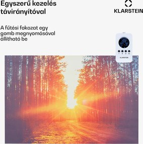 Klarstein Wonderwall Air Art Infinite, infravörös hősugárzó, 90 x 60 cm, 580 W, fali, kép, távirányító
