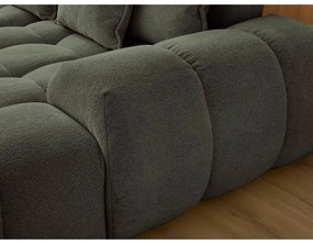 Zöld zsenília kinyitható-tárolóhelyes sarokkanapé (bal oldali-U alakú) Everest – Bobochic Paris