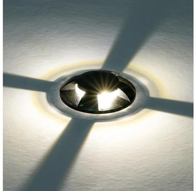 Brilagi - LED kültéri, gépjárműterhelésre alkalmas földbe süllyeszthető világítótest GROUNDRAY LED/1W/230V fekete IP67