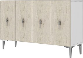 Salkım 120 - White, Travertine, Silver