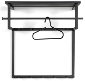 Fekete fém fali fogas polccal Rizzoli – Spinder Design