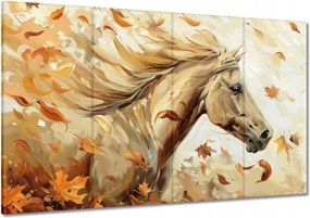 Vászonkép 120x80 Ló az őszi levelek között