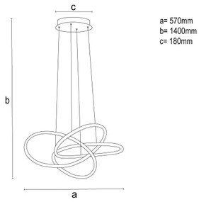 LED fényerőszabályozható, kábelen függesztett csillár LED/95W/230V 3000-6500K átm. 57 cm + távirányító